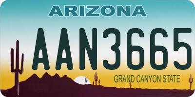 AZ license plate AAN3665
