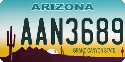 AZ license plate AAN3689
