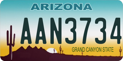 AZ license plate AAN3734