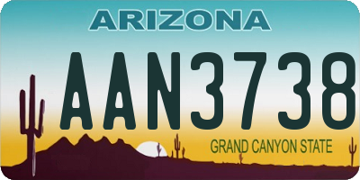 AZ license plate AAN3738