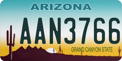 AZ license plate AAN3766