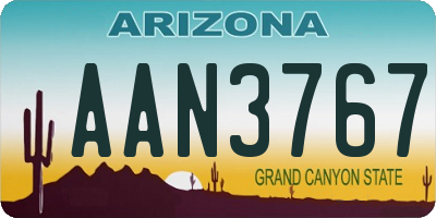 AZ license plate AAN3767