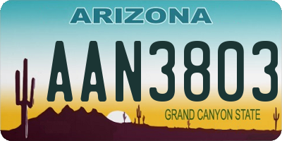 AZ license plate AAN3803