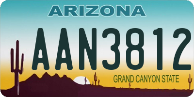 AZ license plate AAN3812
