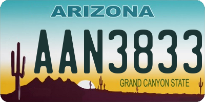 AZ license plate AAN3833