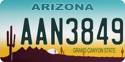 AZ license plate AAN3849