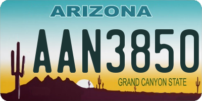 AZ license plate AAN3850