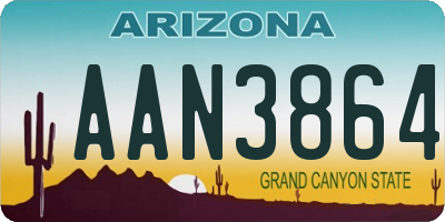 AZ license plate AAN3864