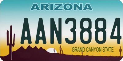 AZ license plate AAN3884