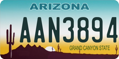 AZ license plate AAN3894