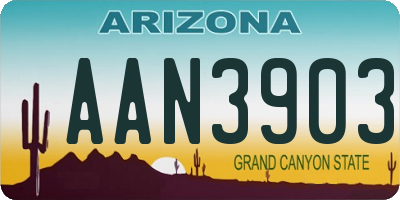 AZ license plate AAN3903
