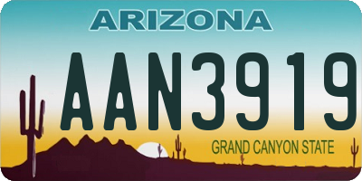 AZ license plate AAN3919