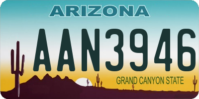 AZ license plate AAN3946