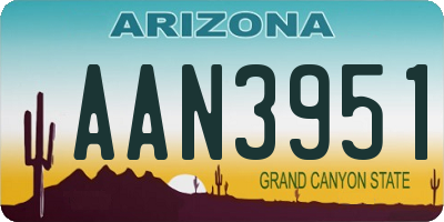 AZ license plate AAN3951