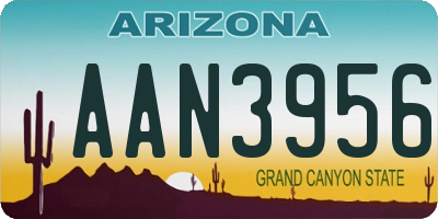 AZ license plate AAN3956