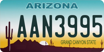 AZ license plate AAN3995