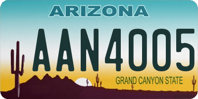 AZ license plate AAN4005