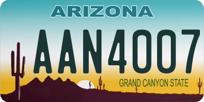 AZ license plate AAN4007