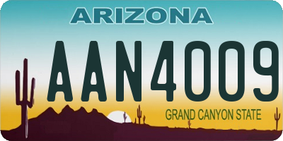 AZ license plate AAN4009