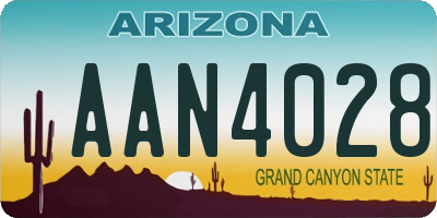 AZ license plate AAN4028