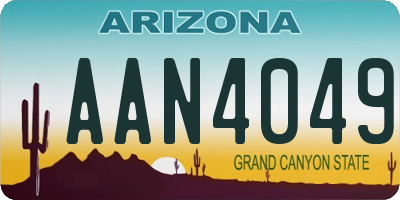 AZ license plate AAN4049