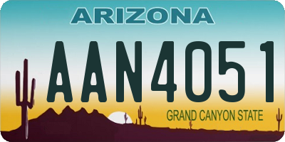 AZ license plate AAN4051