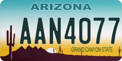 AZ license plate AAN4077
