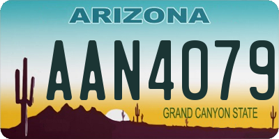 AZ license plate AAN4079