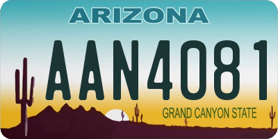 AZ license plate AAN4081