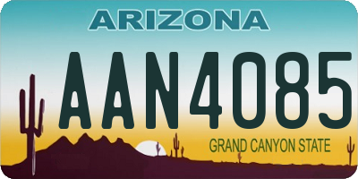 AZ license plate AAN4085