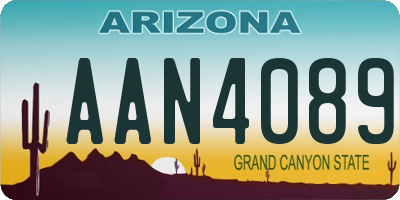 AZ license plate AAN4089