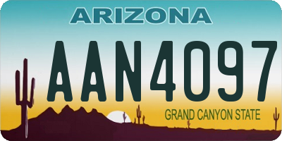 AZ license plate AAN4097