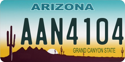 AZ license plate AAN4104