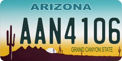 AZ license plate AAN4106