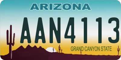 AZ license plate AAN4113