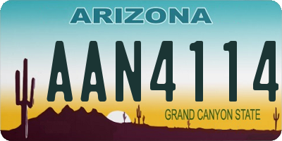 AZ license plate AAN4114