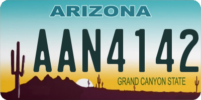 AZ license plate AAN4142