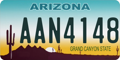 AZ license plate AAN4148