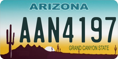 AZ license plate AAN4197