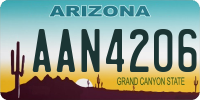 AZ license plate AAN4206