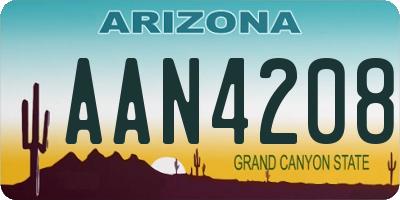 AZ license plate AAN4208