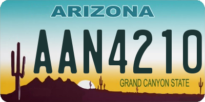 AZ license plate AAN4210