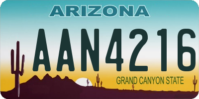 AZ license plate AAN4216