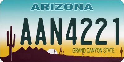 AZ license plate AAN4221