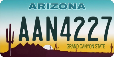 AZ license plate AAN4227