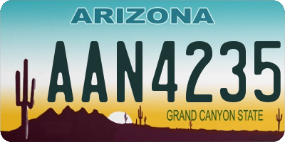 AZ license plate AAN4235