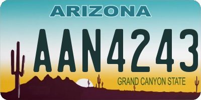 AZ license plate AAN4243