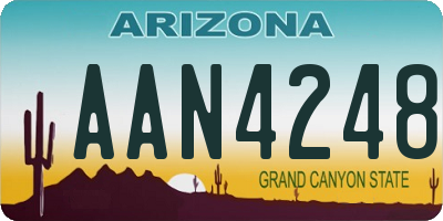 AZ license plate AAN4248
