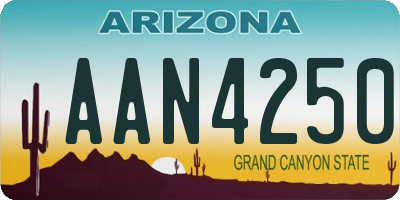 AZ license plate AAN4250