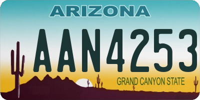AZ license plate AAN4253